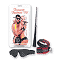 Romantic-Restraint - 590086 - Fabulous kit containing Sports Cuffs, a leather blindfold and a rubber tickler.